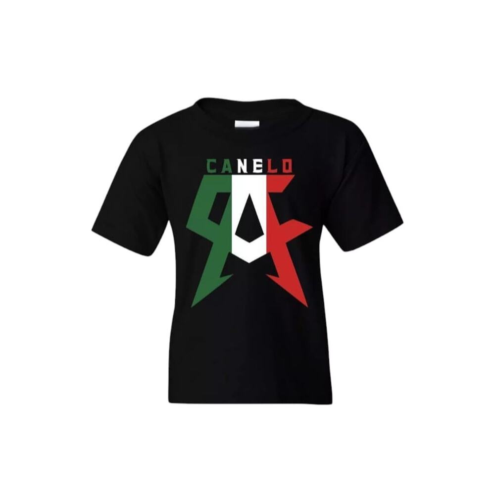 Canelo Alvarez T-Shirt Boxing Champion Mexico Flag Black Green White Red Sz XL